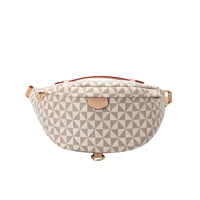 High-End Women's Bags, Light Luxury Handbags, Fashionable Waist Bags, Casual Bags in European and American Style, Versatile Trendy Chest Bags, Water-Resistant Plaid Crossbody Bags