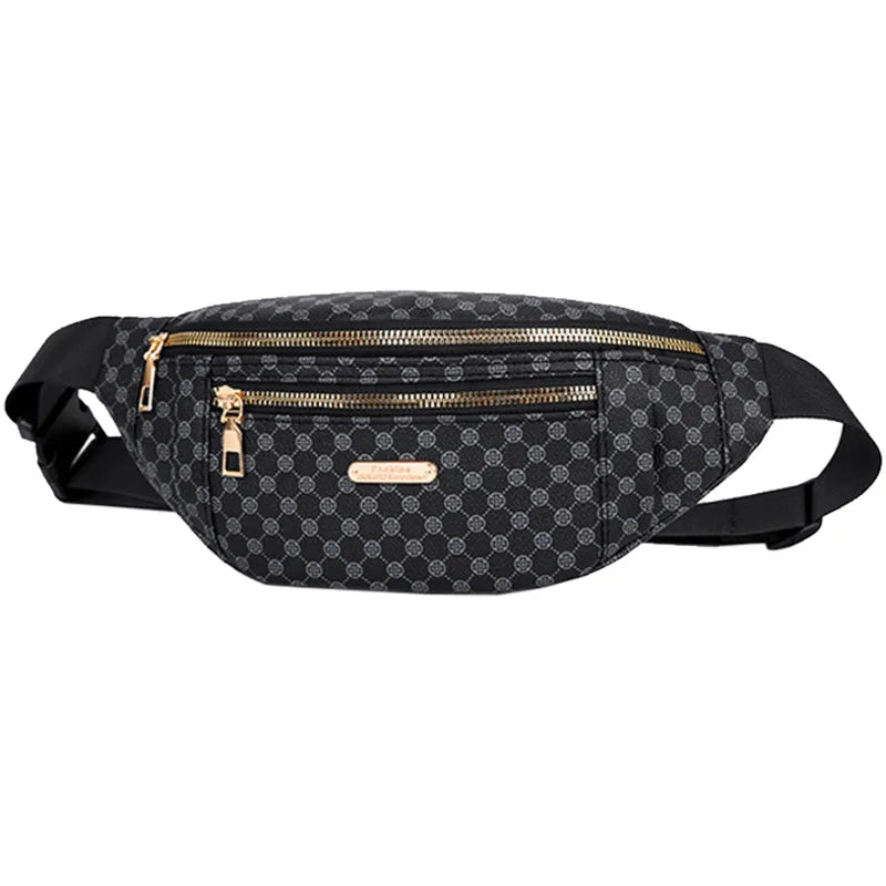 Trendy Women's Multi-color Patterned Waist Bag Stylish Design for Daily Use Outdoor Trips Multi-pocket Versatile Practical Bag