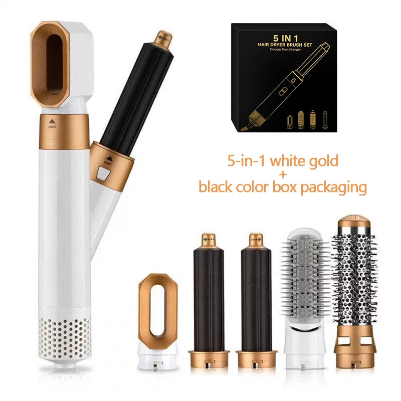 Hairdresser 5-in-1 Hair Clip Curler Hot Air Comb Automatic Curling Comb Straight Hair Comb, Hair Dryer Holiday Gift