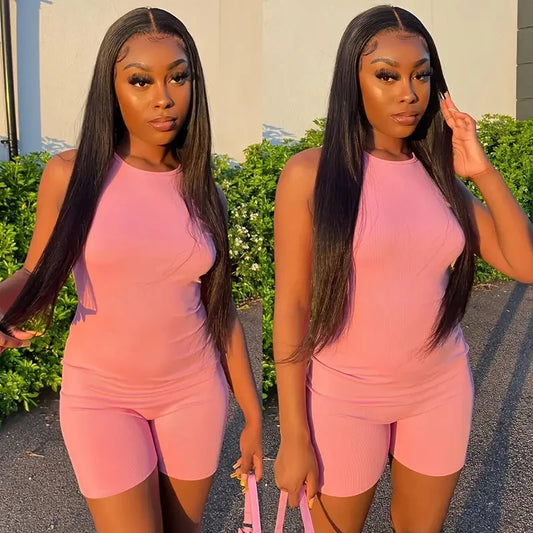 13x6 Lace Front Human Hair Wig Lace Closure Wigs 5x5 200 Density Straight Wigs HD Transparent  Lace Frontal Wig  For Women