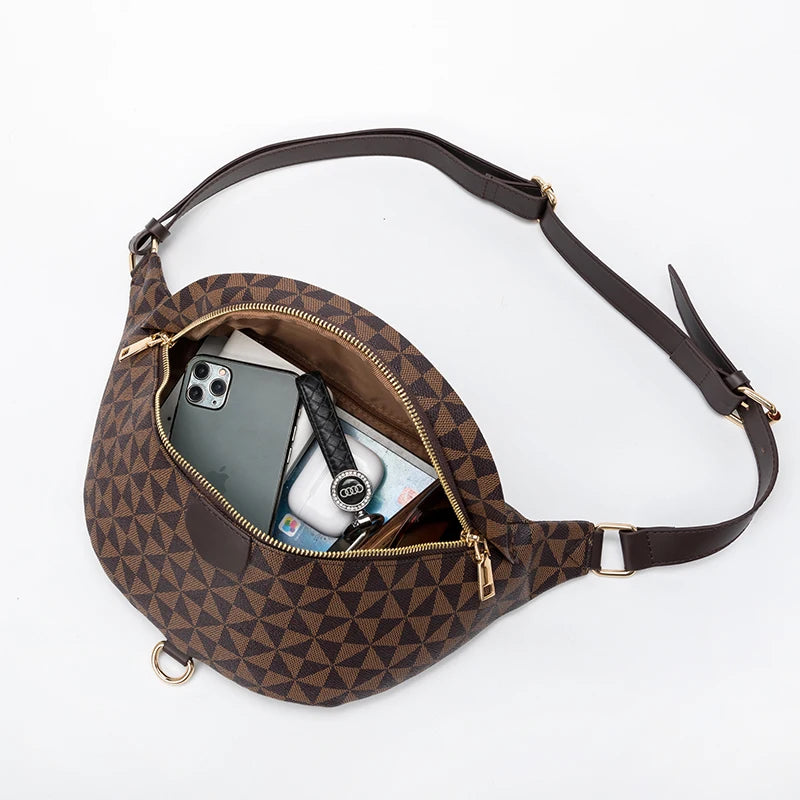 Men's Waterproof PU Cross-body Bag Anti-theft Shoulder Strap Bag Multifunctional Short Travel Messenger Chest Bag