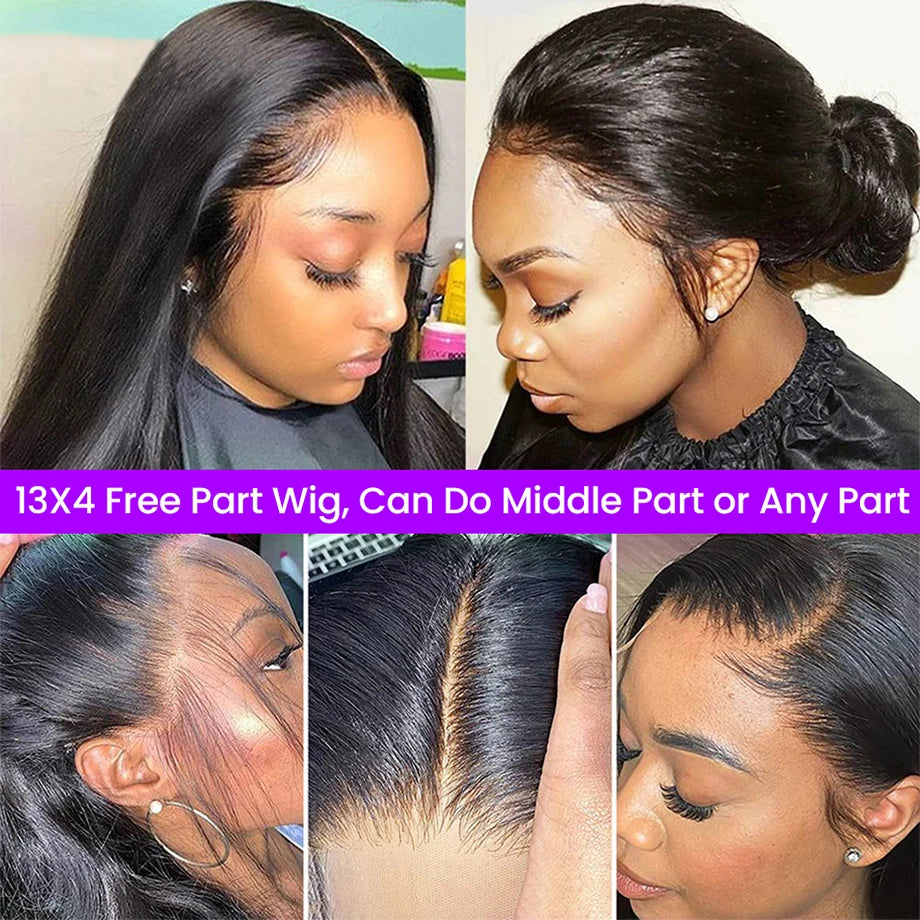 13x6 Lace Front Human Hair Wig Lace Closure Wigs 5x5 200 Density Straight Wigs HD Transparent  Lace Frontal Wig  For Women