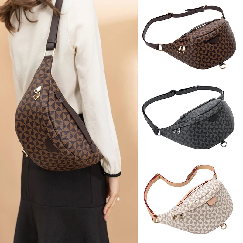 Men's Waterproof PU Cross-body Bag Anti-theft Shoulder Strap Bag Multifunctional Short Travel Messenger Chest Bag
