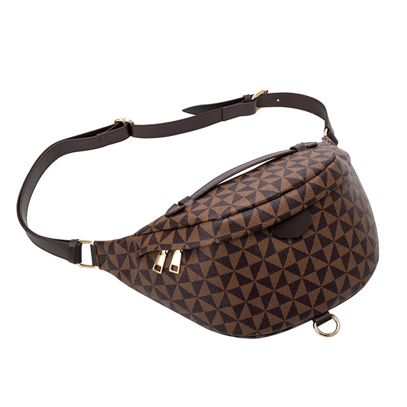 Men's Waterproof PU Cross-body Bag Anti-theft Shoulder Strap Bag Multifunctional Short Travel Messenger Chest Bag