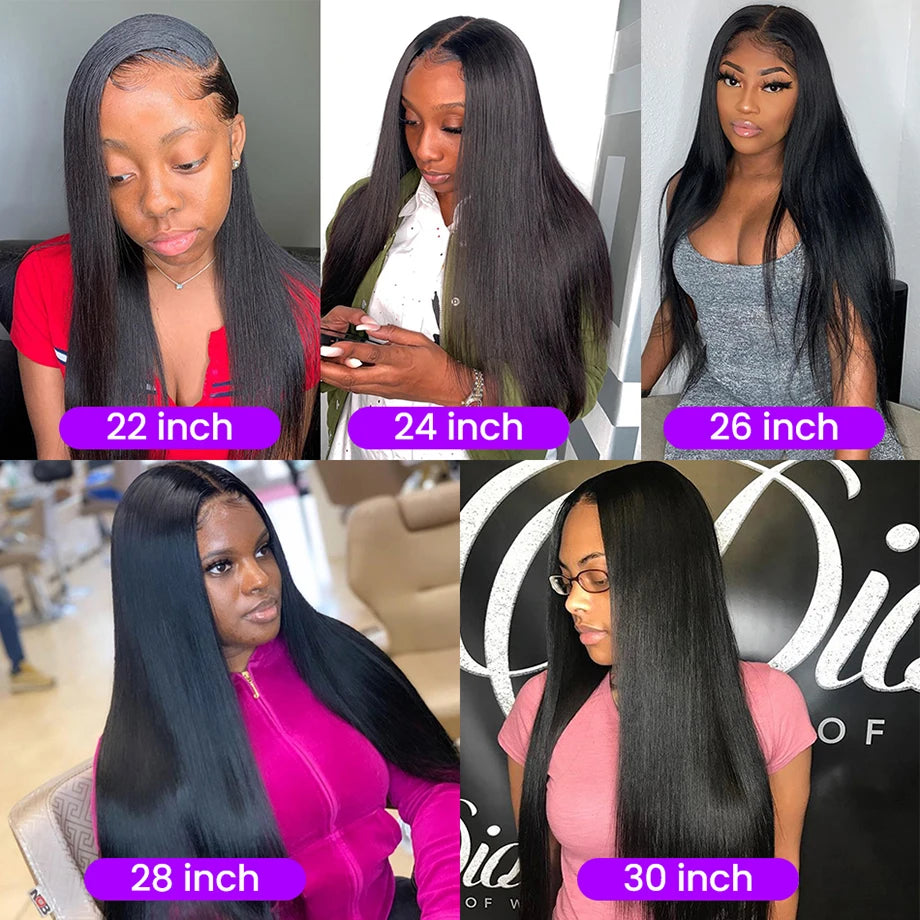 13x6 Lace Front Human Hair Wig Lace Closure Wigs 5x5 200 Density Straight Wigs HD Transparent  Lace Frontal Wig  For Women
