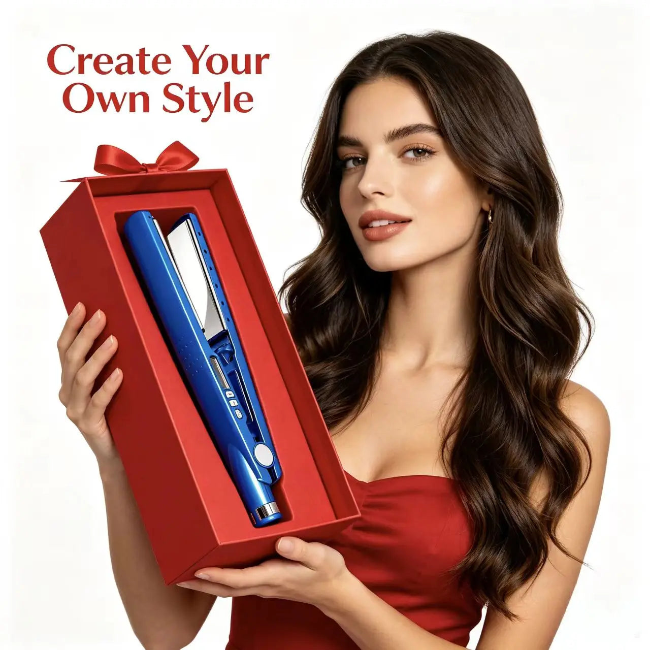 Hair straightener, professional straightening and curling in one device, fast heating hair styling tool