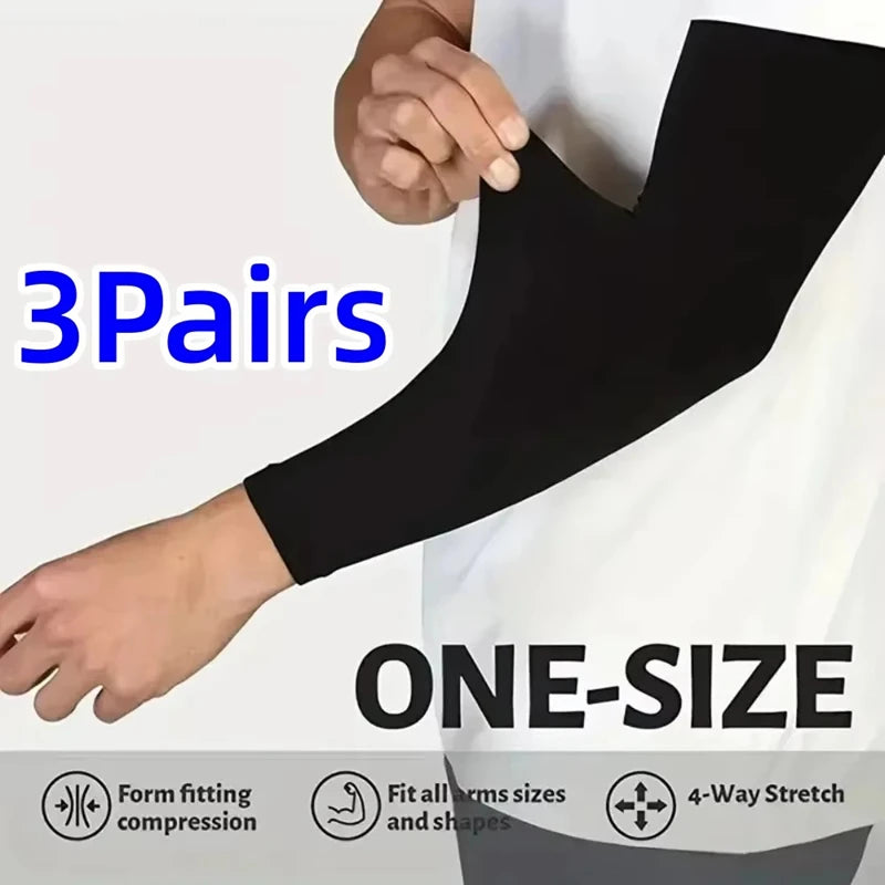 3 Pairs Summer UV Arm Sun Sleeves Sun Protection Sleeves Protective Gear Breathable Outdoor Adventures Hiking Summer Activities