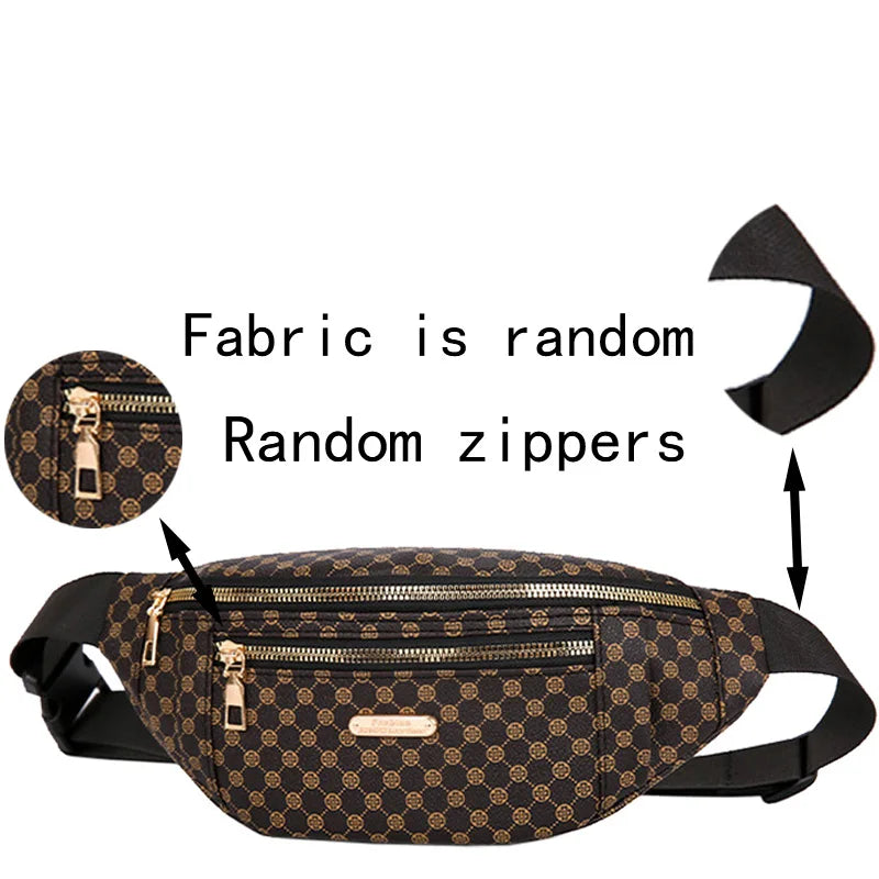 Trendy Women's Multi-color Patterned Waist Bag Stylish Design for Daily Use Outdoor Trips Multi-pocket Versatile Practical Bag