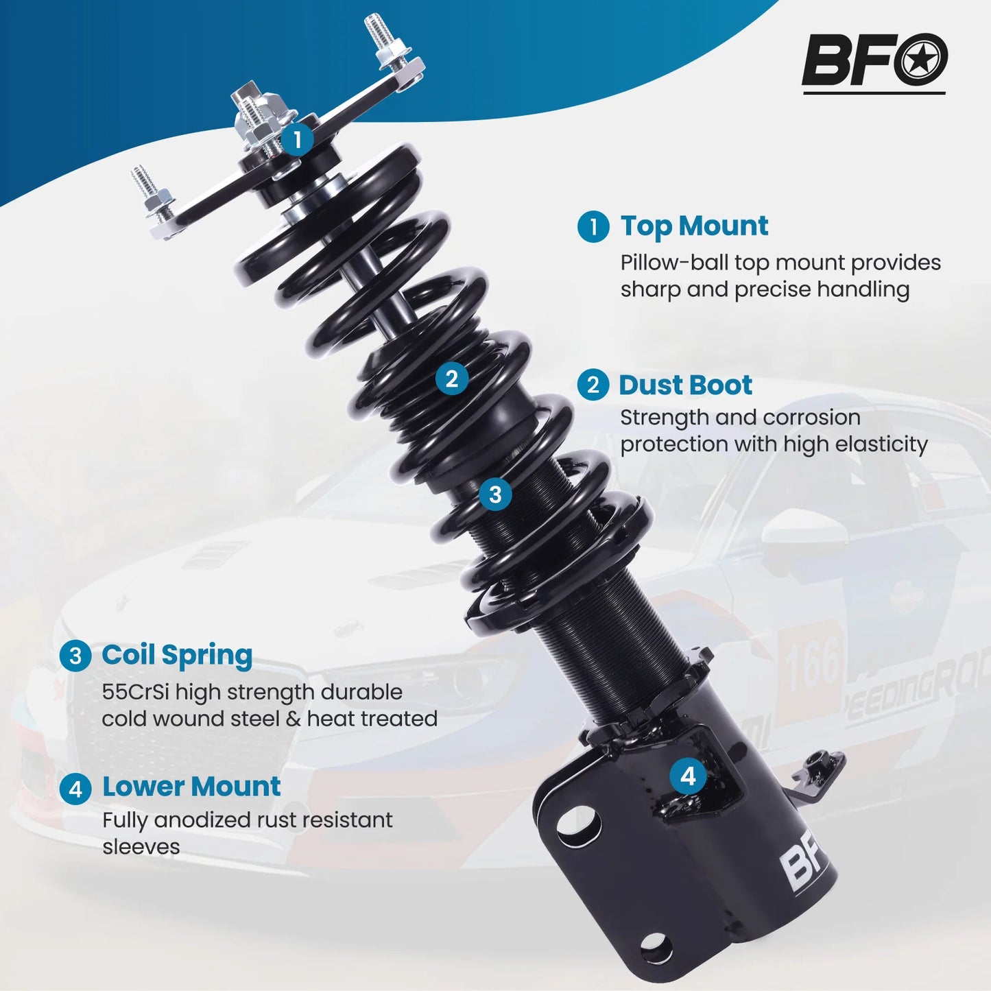 BFO Coilovers Suspension Kit For Subaru BRZ (ZN6/ZC6) Toyota 86 GT86 2012-20