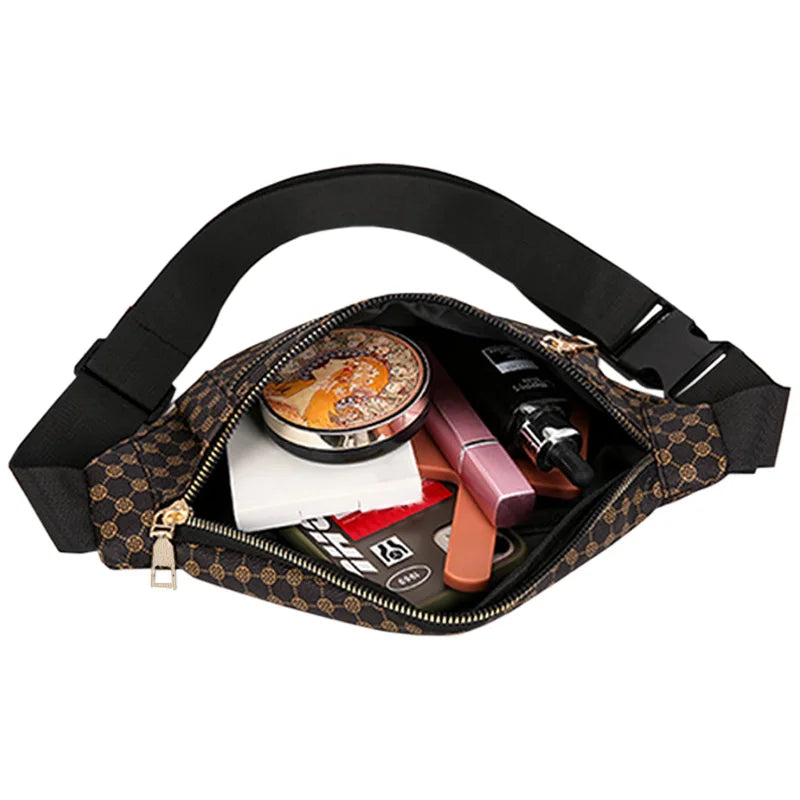 Trendy Women's Multi-color Patterned Waist Bag Stylish Design for Daily Use Outdoor Trips Multi-pocket Versatile Practical Bag