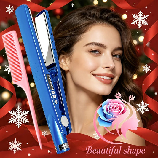 Hair straightener, professional straightening and curling in one device, fast heating hair styling tool