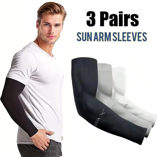 3Pairs Breathable Sun Protection Sleeves - Breathable & UV Protective Gear for Outdoor Adventures，Sports, Driving