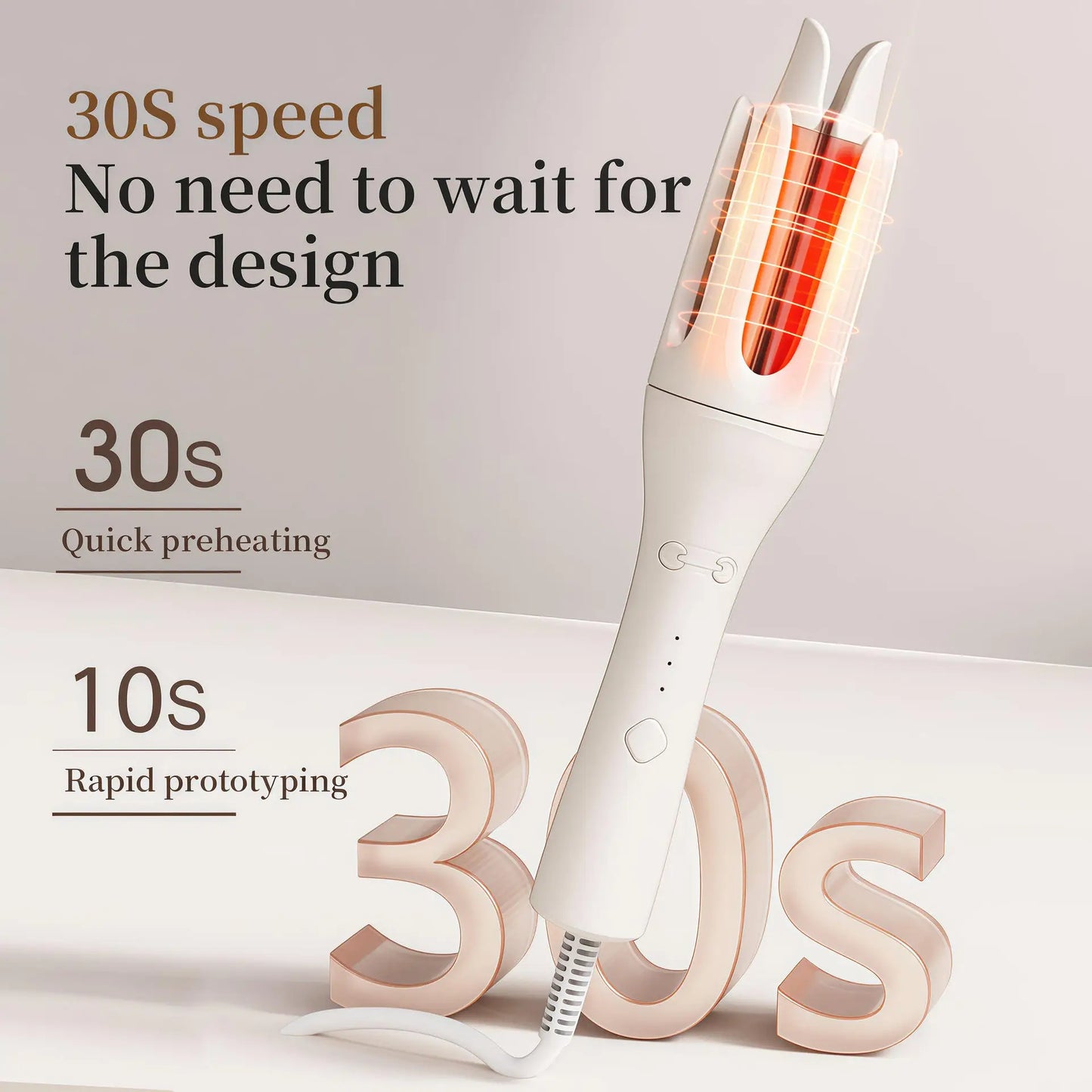 Automatic Hair Curler with 3 Temperature Settings, Auto Shut-Off Function, Electric Curling Iron for Smooth & Frizz-Free Hairsty