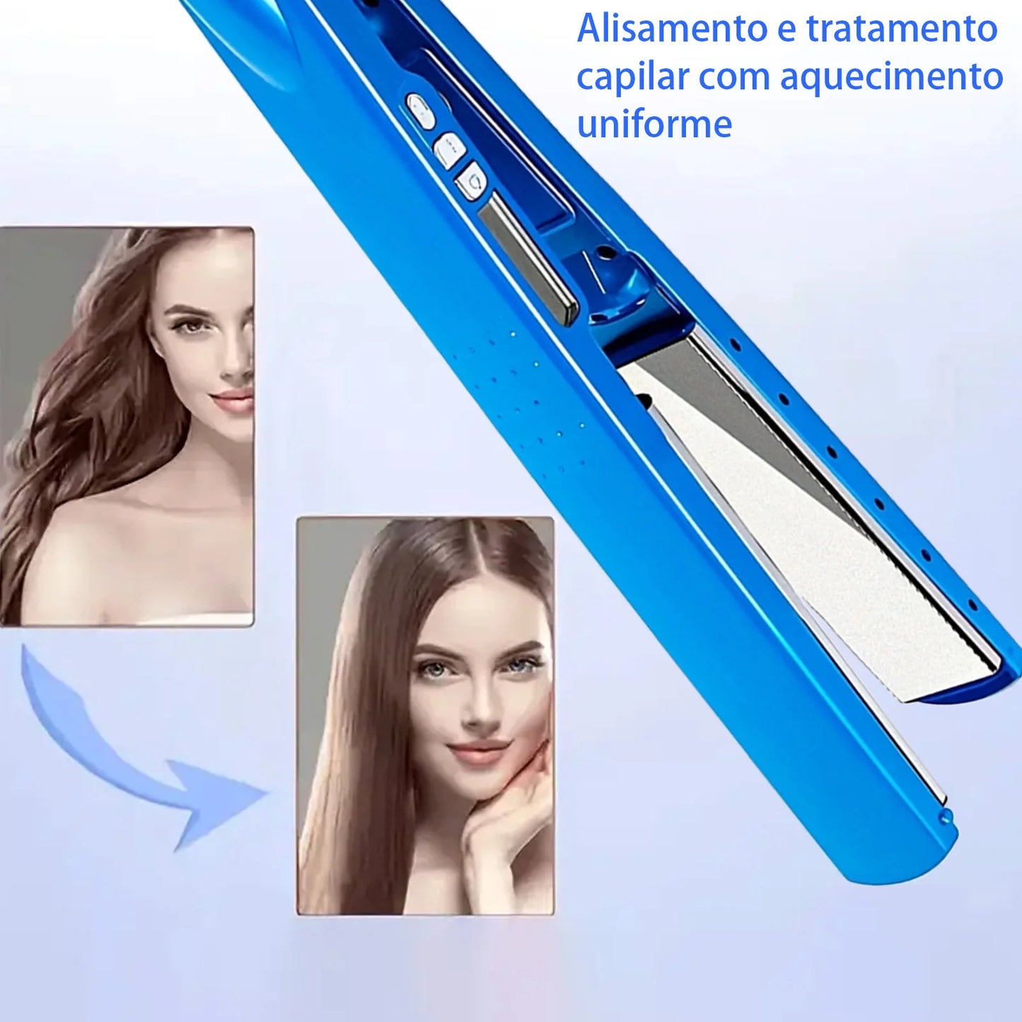 Hair straightener, professional straightening and curling in one device, fast heating hair styling tool
