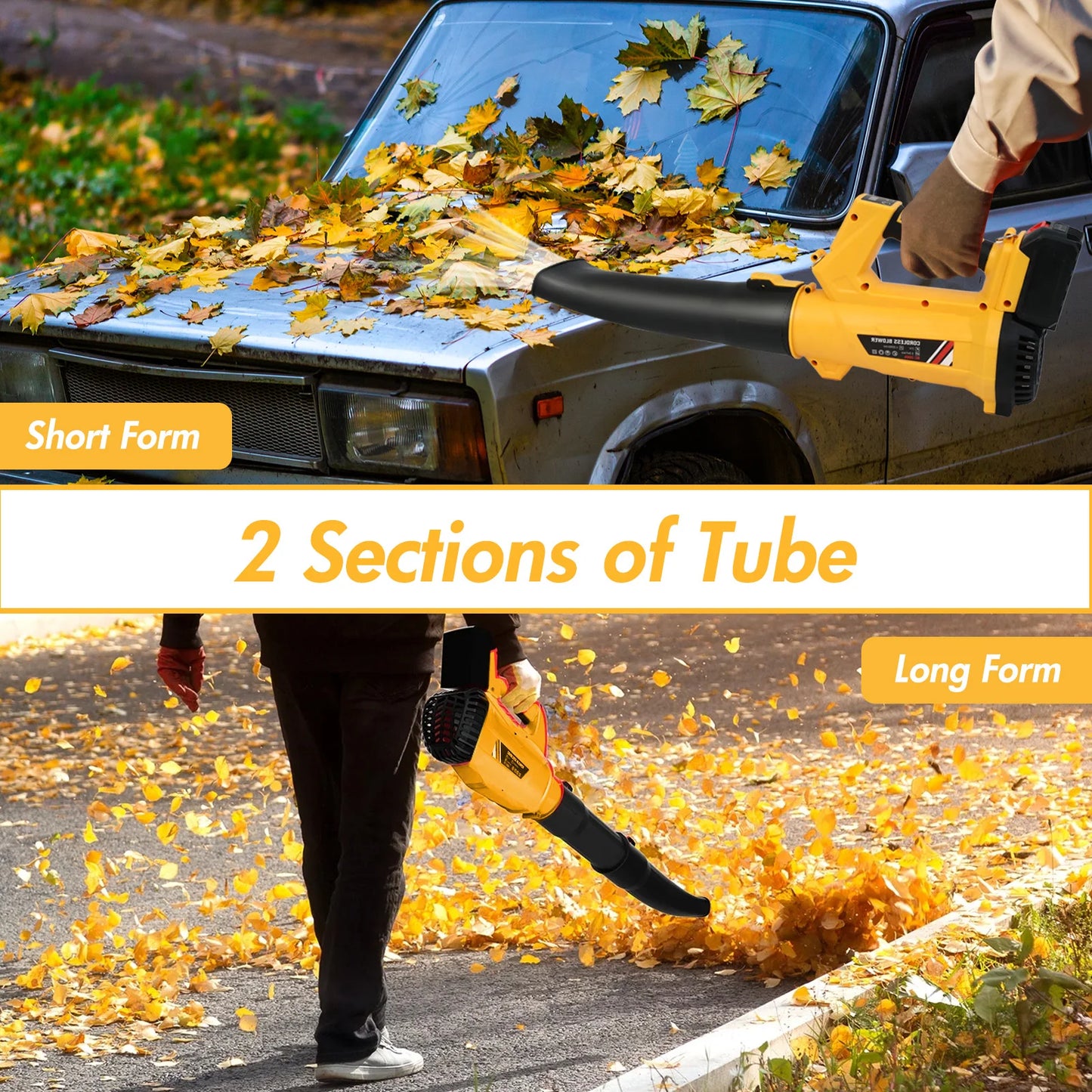 Cordless Leaf Blower Cleaner Electric Handheld 21V with 2 x 6.0Ah Batteries Fast Charger 170MPH 21000r/min 6-Speed for Lawn Care