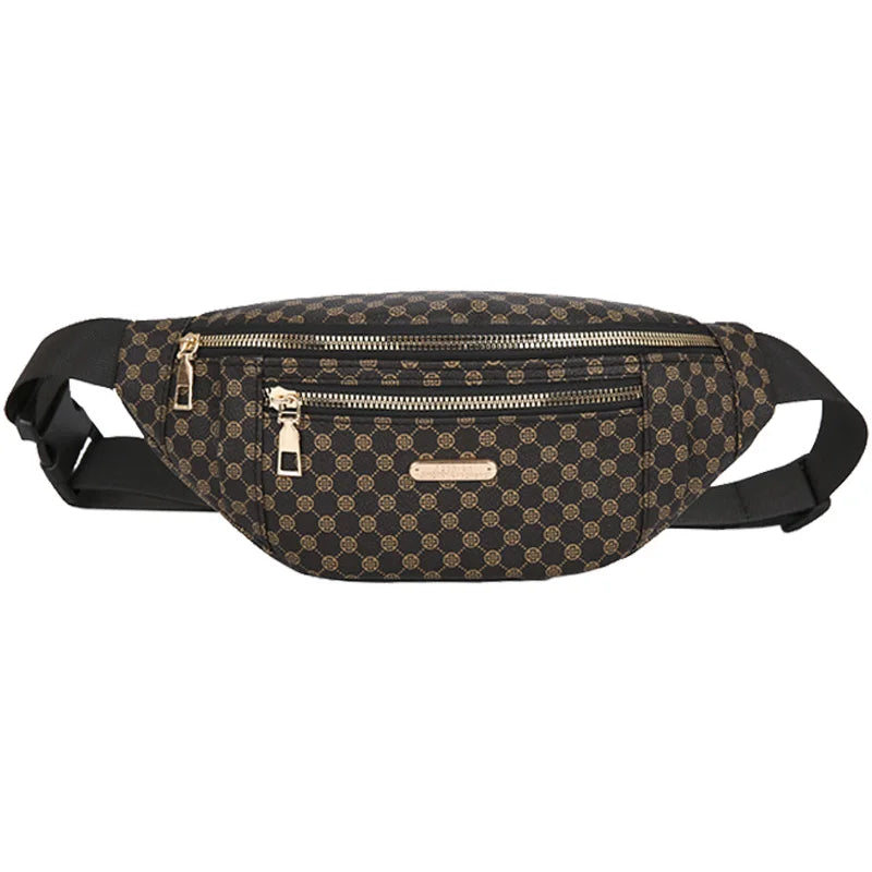 Trendy Women's Multi-color Patterned Waist Bag Stylish Design for Daily Use Outdoor Trips Multi-pocket Versatile Practical Bag