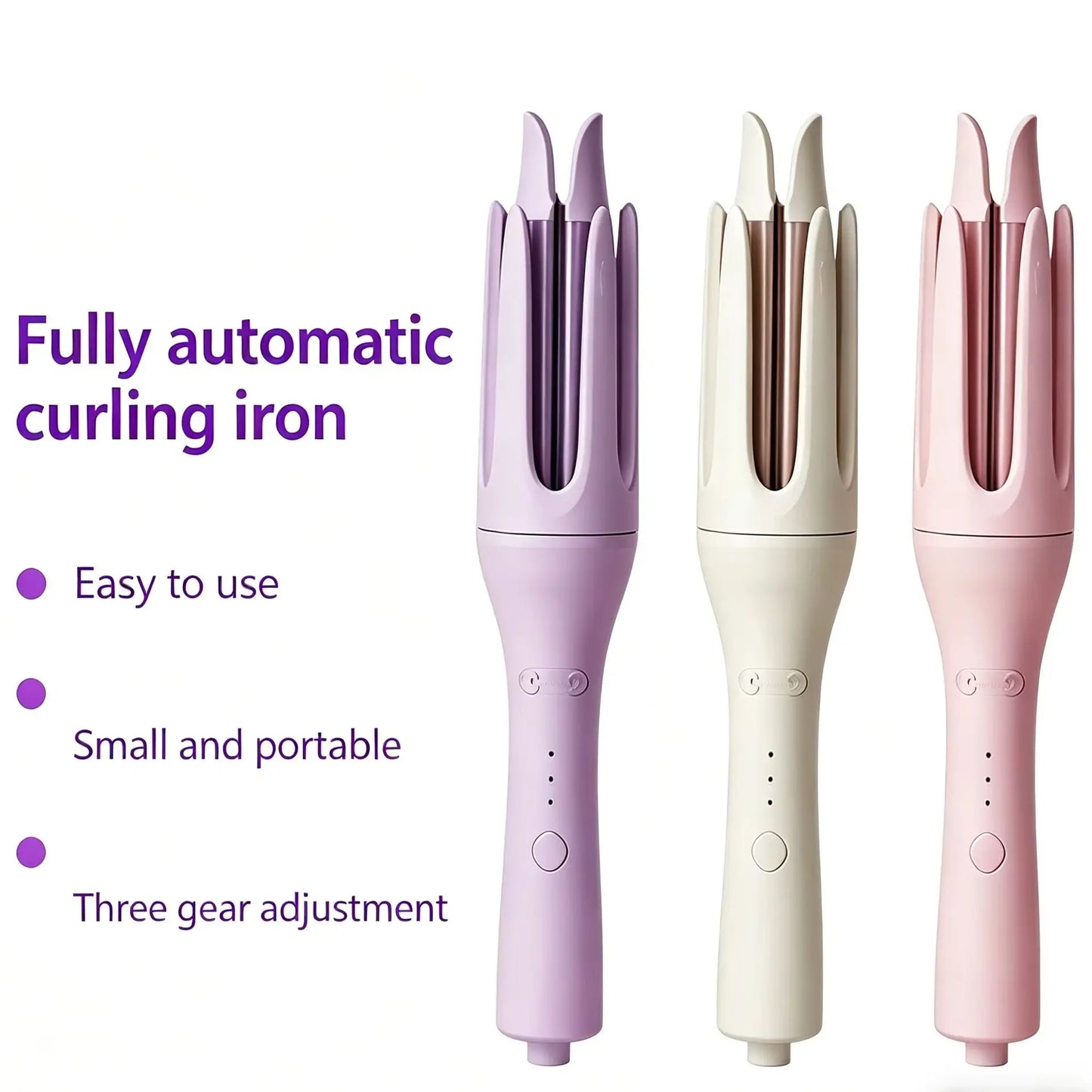 Automatic Hair Curler with 3 Temperature Settings, Auto Shut-Off Function, Electric Curling Iron for Smooth & Frizz-Free Hairsty